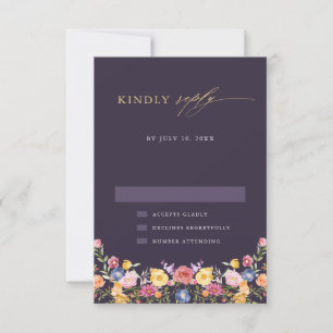 Färgfläckigt Vår Wildblomsggarden Wedding OSA Kort