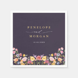 Färgfläckigt Vår Wildblomsggarden Wedding Pappersservett