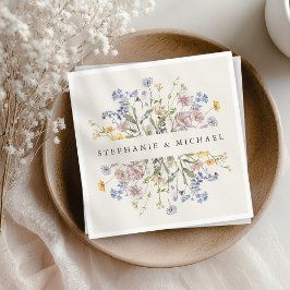 Färgfläckigt Vår Wildblomsggarden Wedding Pappersservett