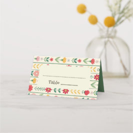 Färgfläckigt Vår Wildblomsggarden Wedding Placeringskort