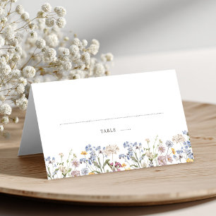 Färgfläckigt Vår Wildblomsggarden Wedding Placeringskort