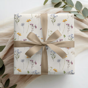 Färgfläckigt Vår Wildblomsggarden Wedding Presentpapper