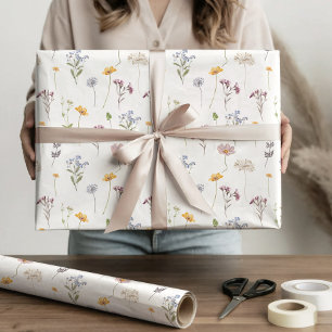 Färgfläckigt Vår Wildblomsggarden Wedding Presentpapper