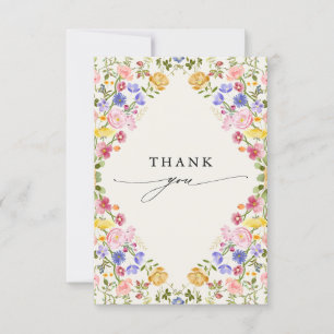 Färgfläckigt Vår Wildblomsggarden Wedding Tack Kort