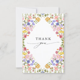 Färgfläckigt Vår Wildblomsggarden Wedding Tack Kort
