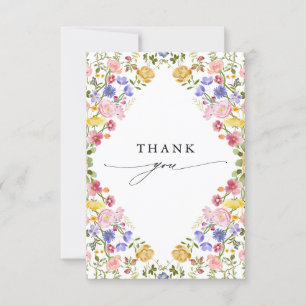 Färgfläckigt Vår Wildblomsggarden Wedding Tack Kort