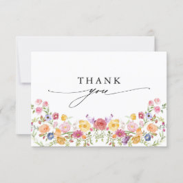 Färgfläckigt Vår Wildblomsggarden Wedding Tack Kort