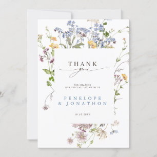 Färgfläckigt Vår Wildblomsggarden Wedding Tack Kort
