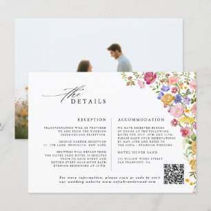 Färgfläckigt Vår Wildblomsggarden Wedding Tilläggskort