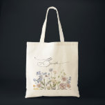 Färgfläckigt Vår Wildblomsggarden Wedding Tygkasse<br><div class="desc">Fånga naturens skönhet på din speciella dag med vår exquisite Wildblommes vattenfärgsbrid i väskan. Elegant,  unik och blomning med kärlek. Använda fält att anpassa ditt mönster med egna formuleringar och detaljer. Om du vill ändra teckensnittet stil,  färg eller textplacering klickar du bara på knappen "Anpassa ytterligare".</div>