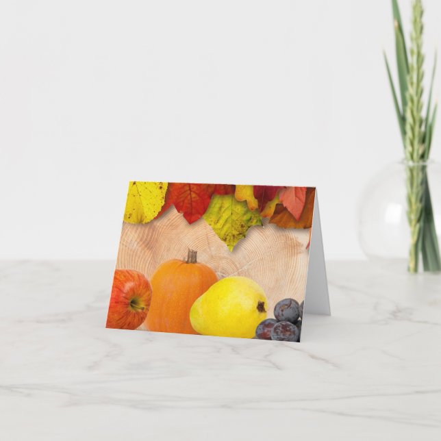 Färgfläckkort för Höst löv och färsk frukt Kort (Framsida)