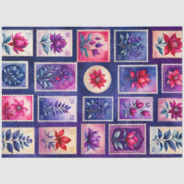 Färgfläckpapper i Frimärke på antika konsthantverk