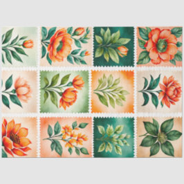 Färgfläckpapper i Frimärke på antika konsthantverk