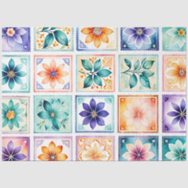 Färgfläckpapper i Frimärke på antika konsthantverk