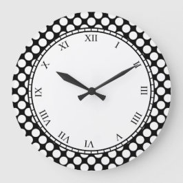 Färgfläckromerska polkaterska siffror Vita på någo Stor Klocka