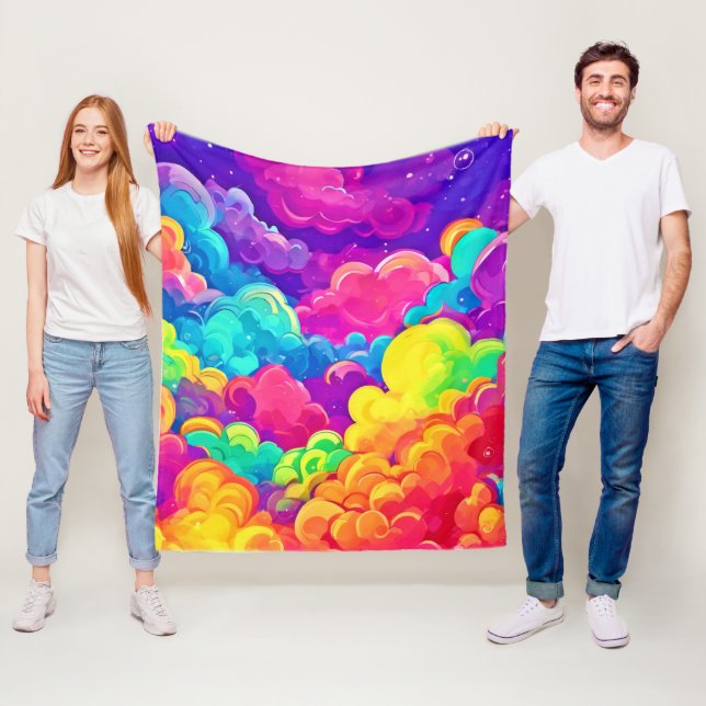 Färgfläcksbild Fleecefilt (På plats)