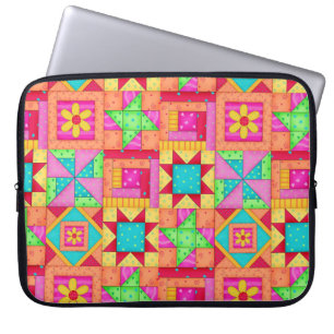 Färgfläcksblock för röd Gult Klänkteckning Laptop Sleeve