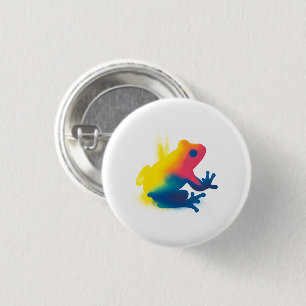 Färgfläcksfärg Frog Silhouette Round Button Knapp