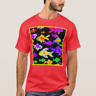 Färgfläcksfärgad fiskfärgad Mönster-färgton - Köp T Shirt