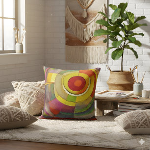Färgfläcksfärgad Spiral akryl Painting Pastel Art Kudde