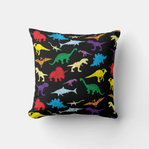 Färgfläcksfärgade dinosaurier Watercolor Kids Möns Kudde