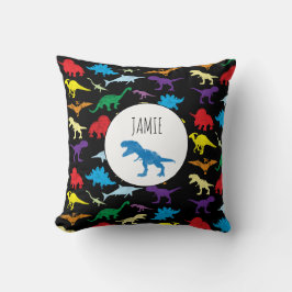 Färgfläcksfärgade dinosaurier Watercolor Kids Möns Kudde