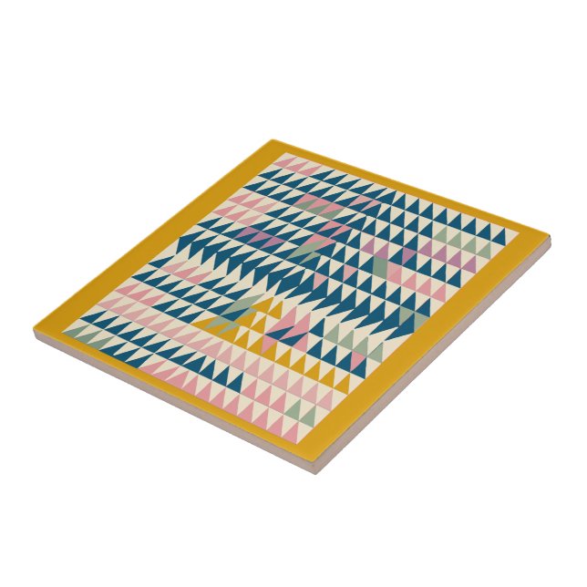 Färgfläcksfärgade geometriska former i skalet kakelplatta (Sidan)