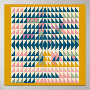 Färgfläcksfärgade geometriska former i skalet poster