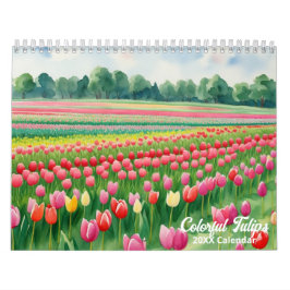 Färgfläcksfärgning Tulips Färgfläcksfärgad Flora Kalender