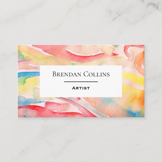 Färgfläcksfärgsfärgade Abstrakter, färgpigmentfärg Visitkort (Framsida)