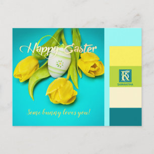 Färgfläcksfoto monogram Påsk Rand Helg Vykort