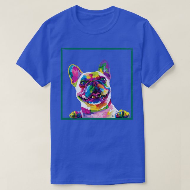 Färgfläcksfrenchie T Shirt (Design framsida)