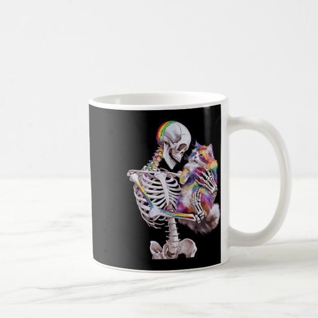 Färgfläcksgrafik på Stänk och Skeletongrafik Kaffemugg (Höger)