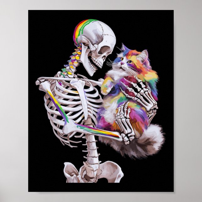 Färgfläcksgrafik på Stänk och Skeletongrafik Poster (Framsidan)