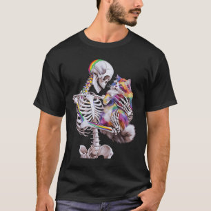 Färgfläcksgrafik på Stänk och Skeletongrafik T Shirt