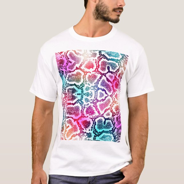 Färgfläckskinn Struktur Mönster. T Shirt (Framsida)