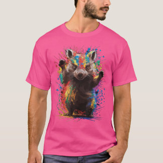 Färgfläckskonst för färgämnet Stänk Cute Wombat Ar T Shirt