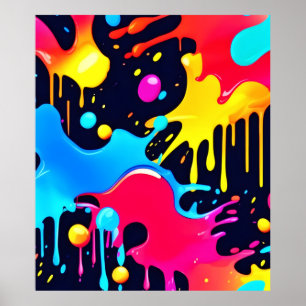 Färgfläckskonst för nyfärg poster