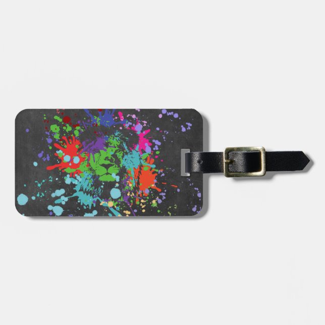 Färgfläckskonstnärligt Lejont färgämne Stänk Bagagebricka (Horisontell Framsida)