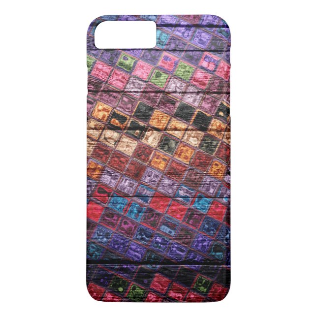 Färgfläcksmosaik Mönster Wood look #16 Case-Mate iPhone Skal (Baksida)