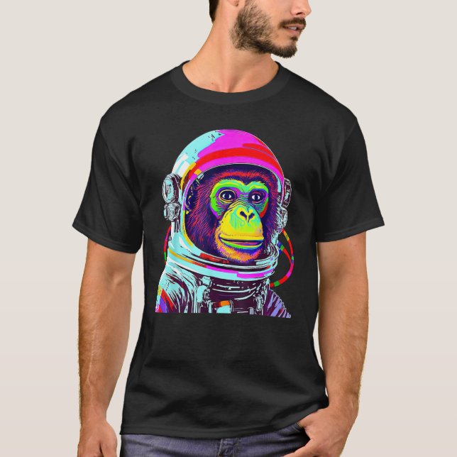 Färgfläcksutforskaren för astronautrymme i apa t shirt (Framsida)