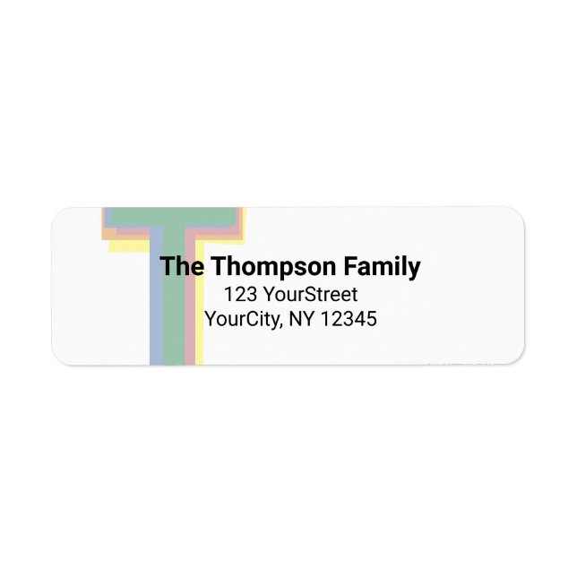 Färgfläcktypografi, monogram Brev Returadress Etikett (Framsidan)