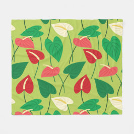 Färgflamingoblommor mönster fleecefilt