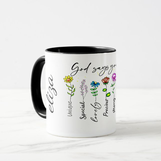 FÄRGFLÖDEN MOTIVERAD KVOT MUGG (Framsida vänster)