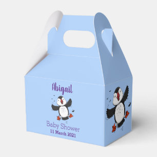 Färgflygning i blått tecknad i Cute lycklig Presentaskar