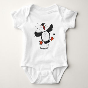 Färgflygning i blått tecknad i Cute lycklig T Shirt