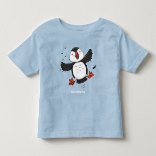 Färgflygning i blått tecknad i Cute lycklig T Shirt