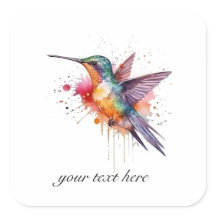 Färgflygning, vattenfärgad hummingbird-anpassnings