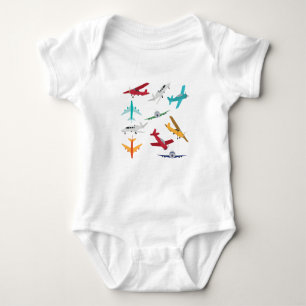 Färgflygplan Mönster Kids Bathroom T Shirt