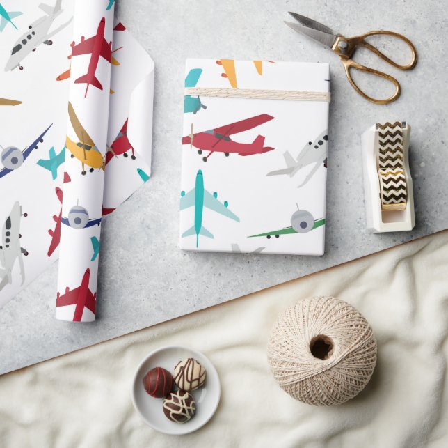 Färgflygplan Mönster Presentpapper (Hantverk)